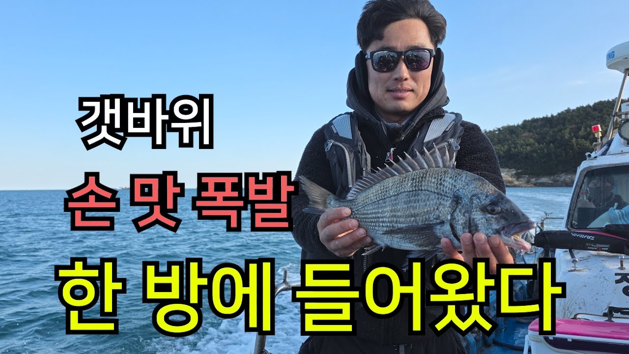 갯바위 한 방 손맛 │ 연도 감성돔 낚시 추위를 이겨내고 잡아왔습니다.