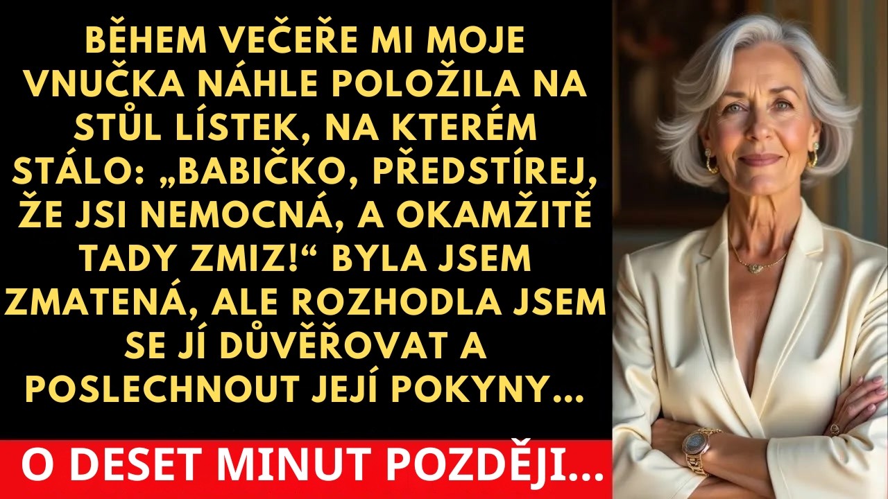 „Předstírej, že jsi nemocná, a odejdi,“ napsala moje vnučka o deset minut později během večeře.