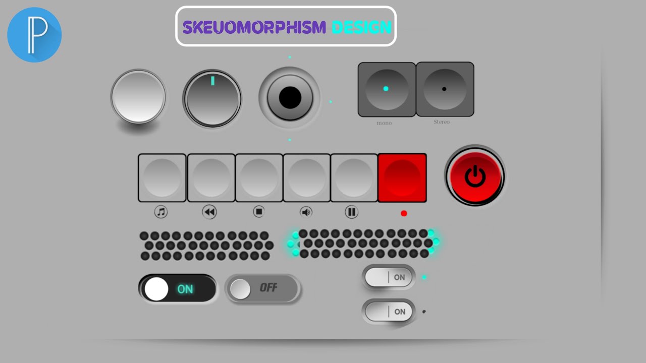 Learn Skeuomorphic Digital Toggle Switch 2.|Soft Ui Design|&bull;Pixellab Toturial.