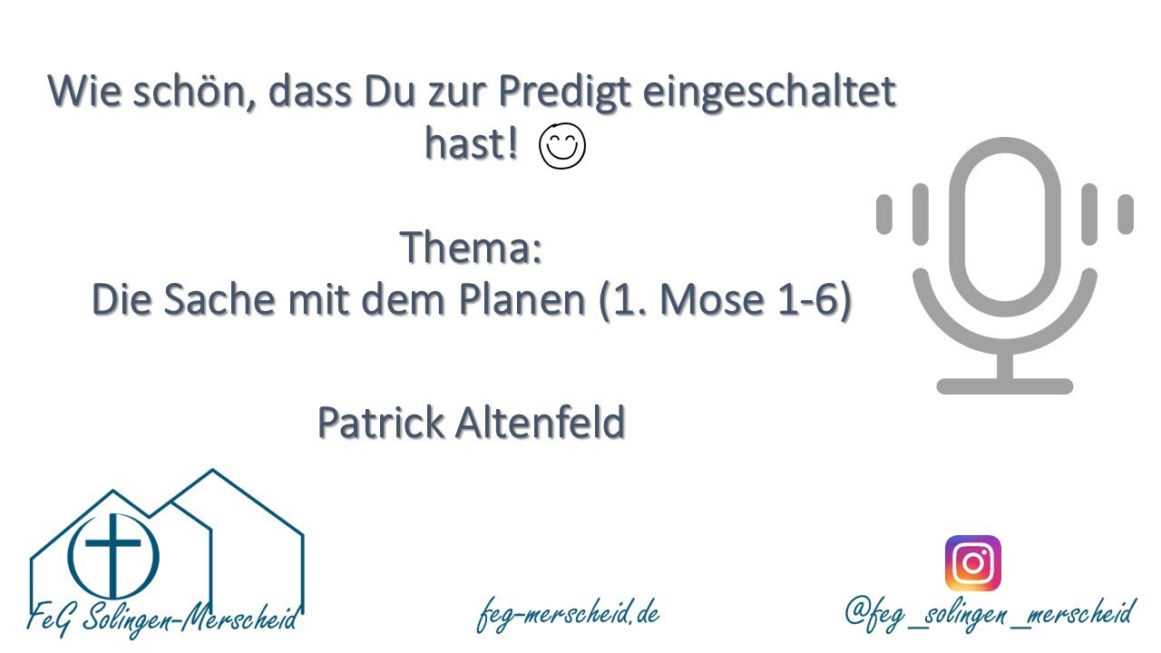 Die Sache mit dem Planen | Patrick Altenfeld | 26.10.2025 |  FeG Solingen-Merscheid