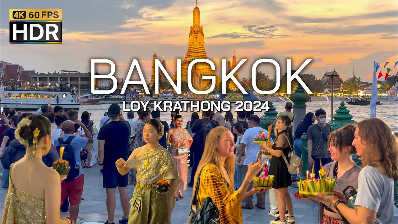 🇹🇭 4K HDR | Лой Кратонг, Таиланд, 2024 — Ват Арун в Бангкоке — с субтитрами