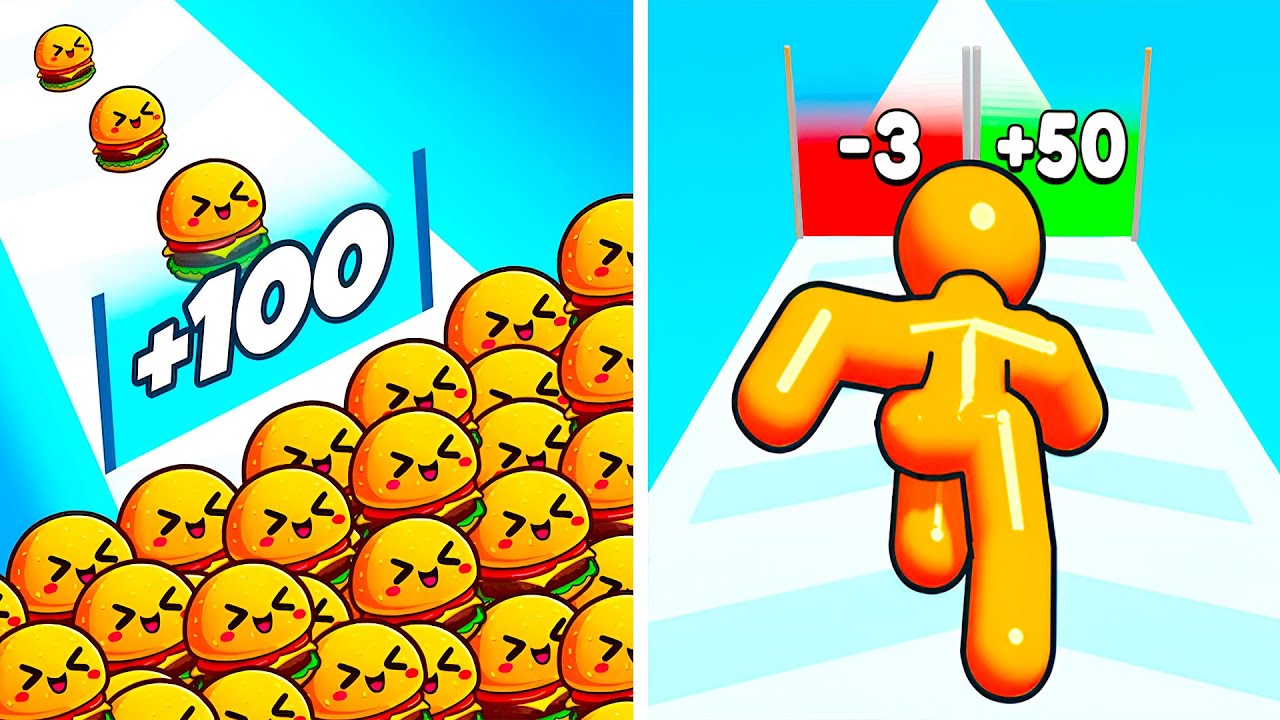 Food Run VS Tall Man Run 🍔🏃‍♂️ All Levels Max Update Walkthrough Mobile NEW Gameplay F8RX