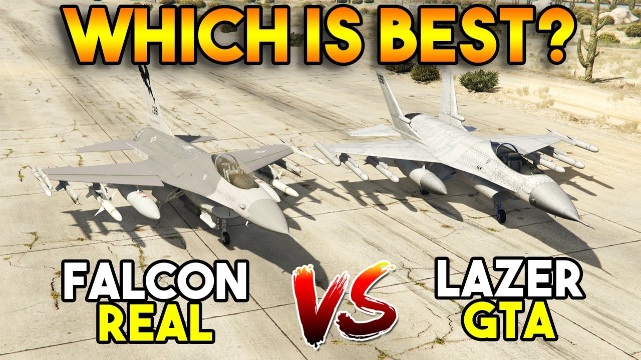 GTA 5 VS REAL : LAZER VS FALCON F16 (WHICH IS BEST?)