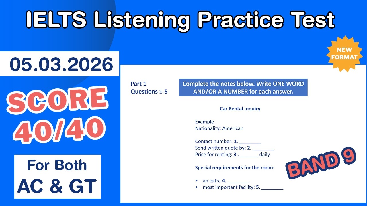 IELTS Listening Practice Test 2026 With Answers 05.03.2026 - Test #254
