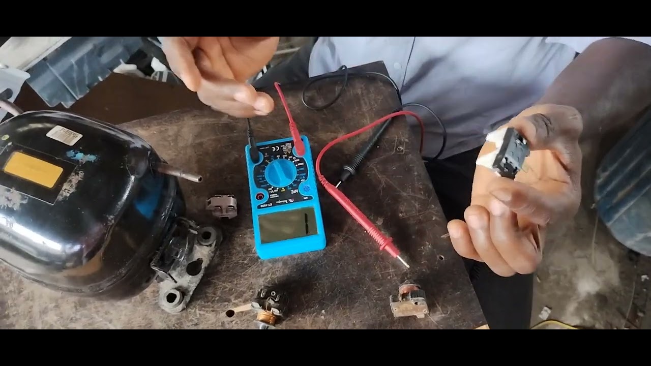 Teste do motor compressor e relé.