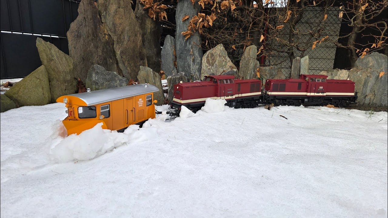 Schneepflugeinsatz auf der Selketalbahn HSB Gartenbahn Piko 