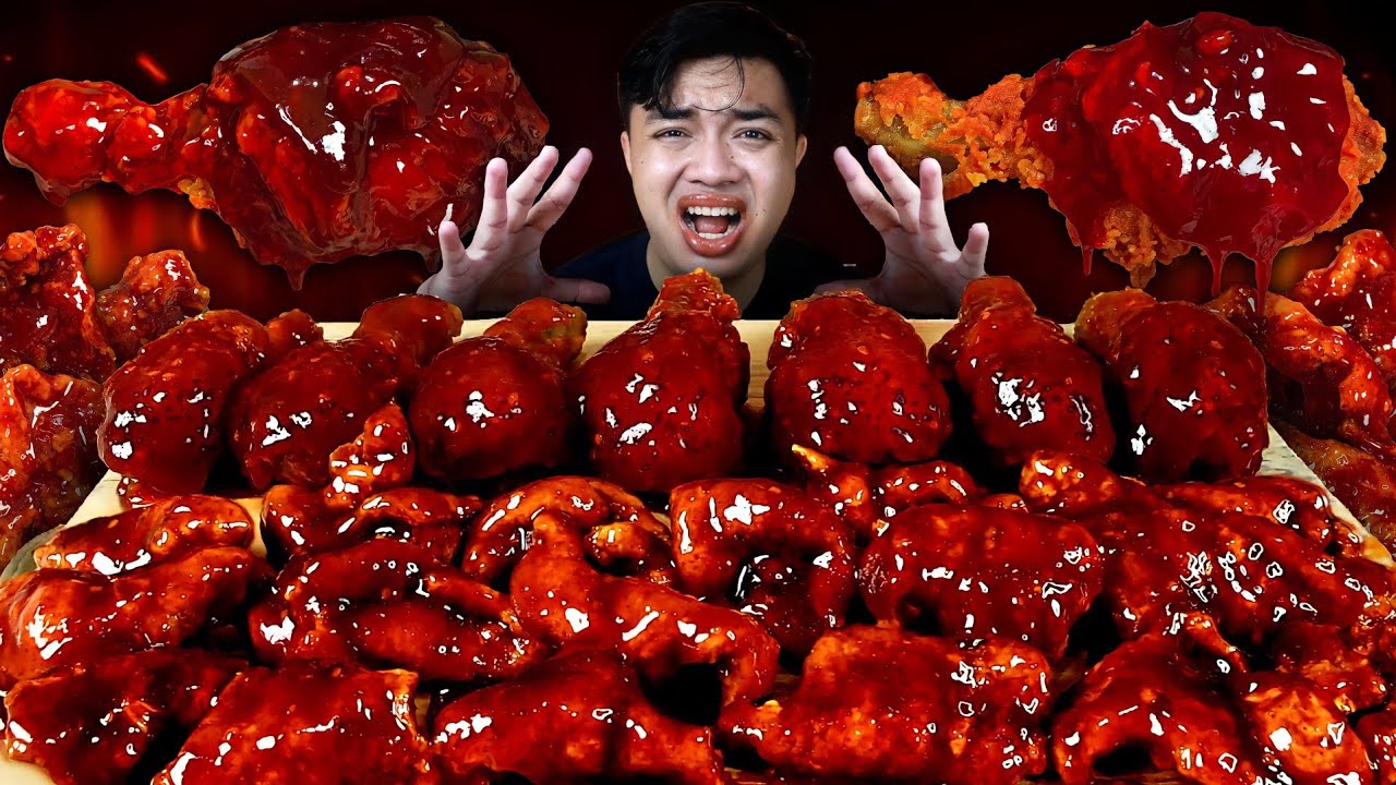 MUKBANG KULIT AYAM KRISPI PEDAS SAOS NERAKA + AYAM KFC SIRAM SAOS TERPEDAS