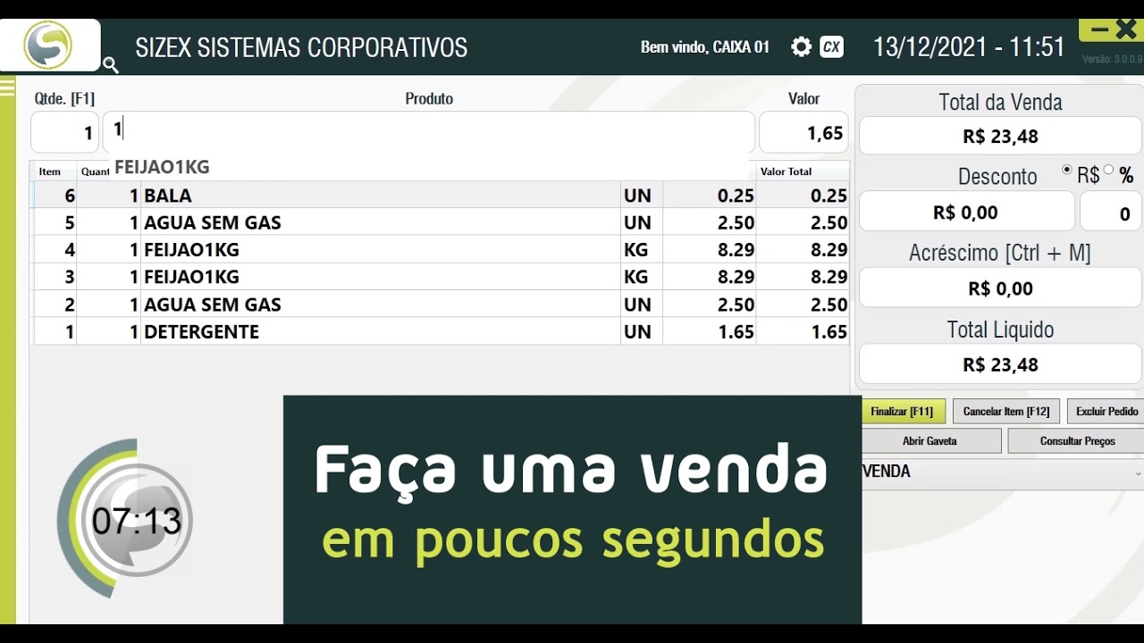 Sizex PDV - Venda R&aacute;pida