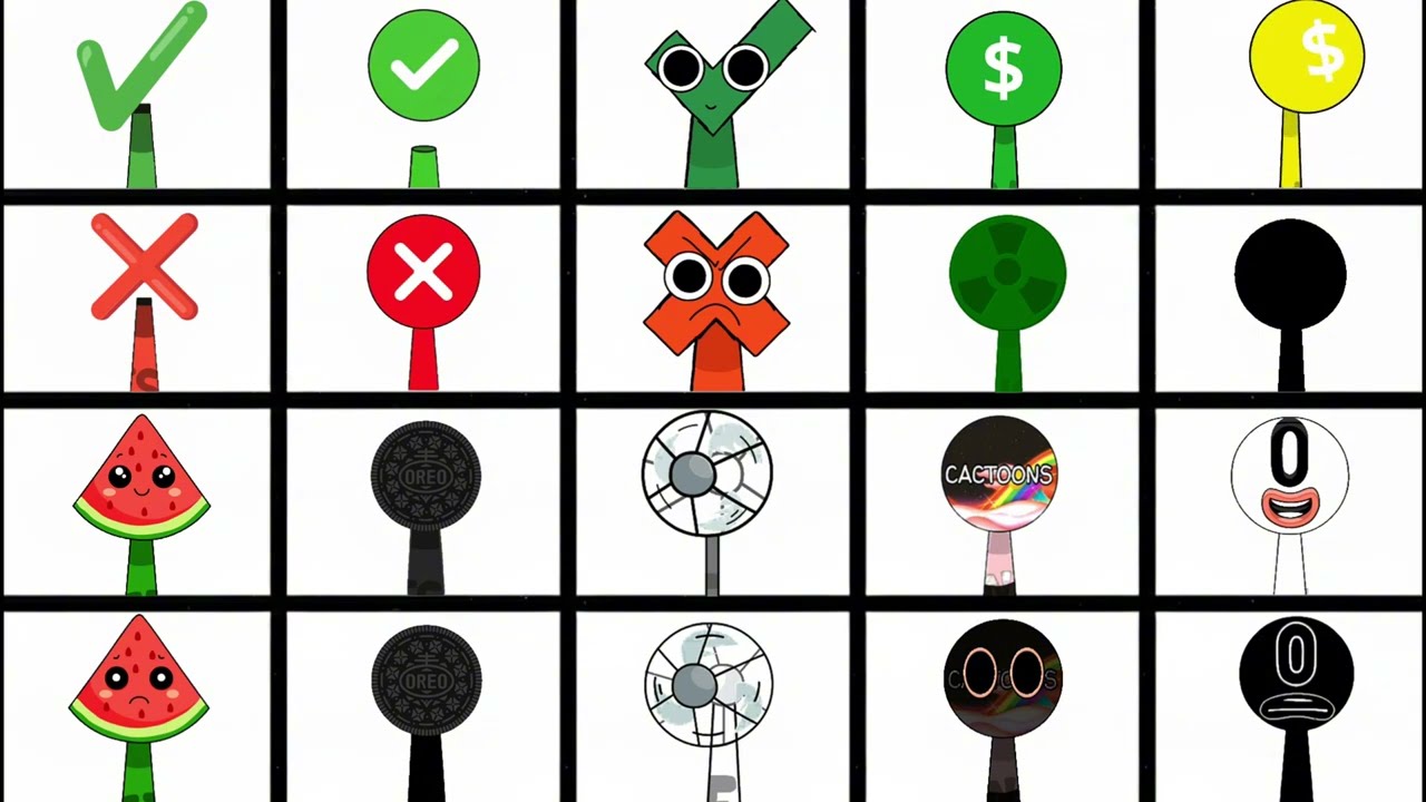 Sprunki OC All Checkmark (from Crossmark) & Watermelon , Oreo... | All Phase 1 to Phase 2 Animation