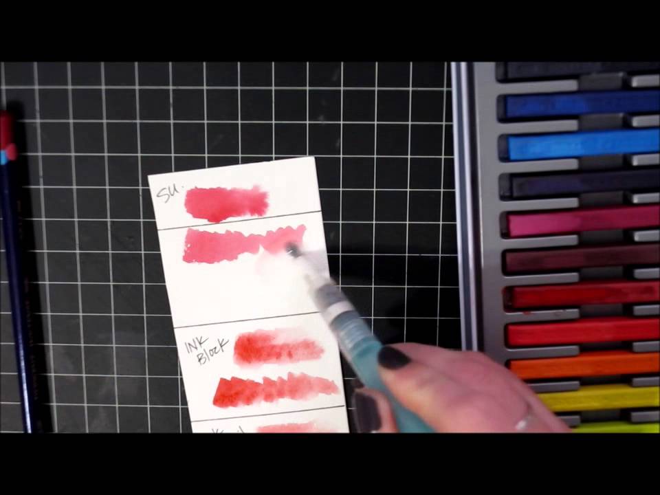 Quick Comparison of Stampin' Up Re-inkers and Inktense Blocks/Pencils