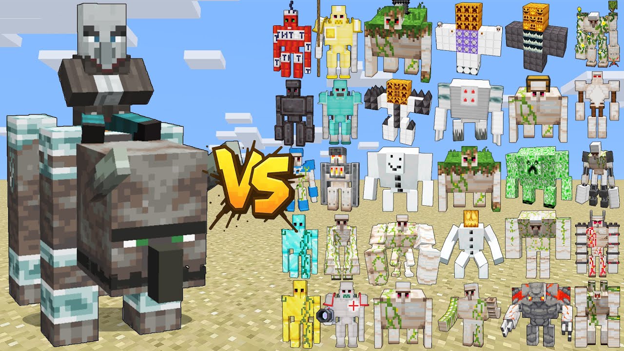 RAVAGER RIDER VS ALL NEW GOLEMS - ILLAGER RIDER BOSS | MINECRAFT BATTLE
