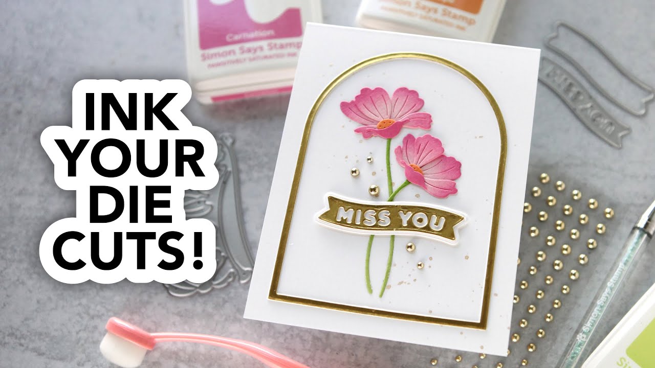 Ink blending on die cuts for depth and dimension