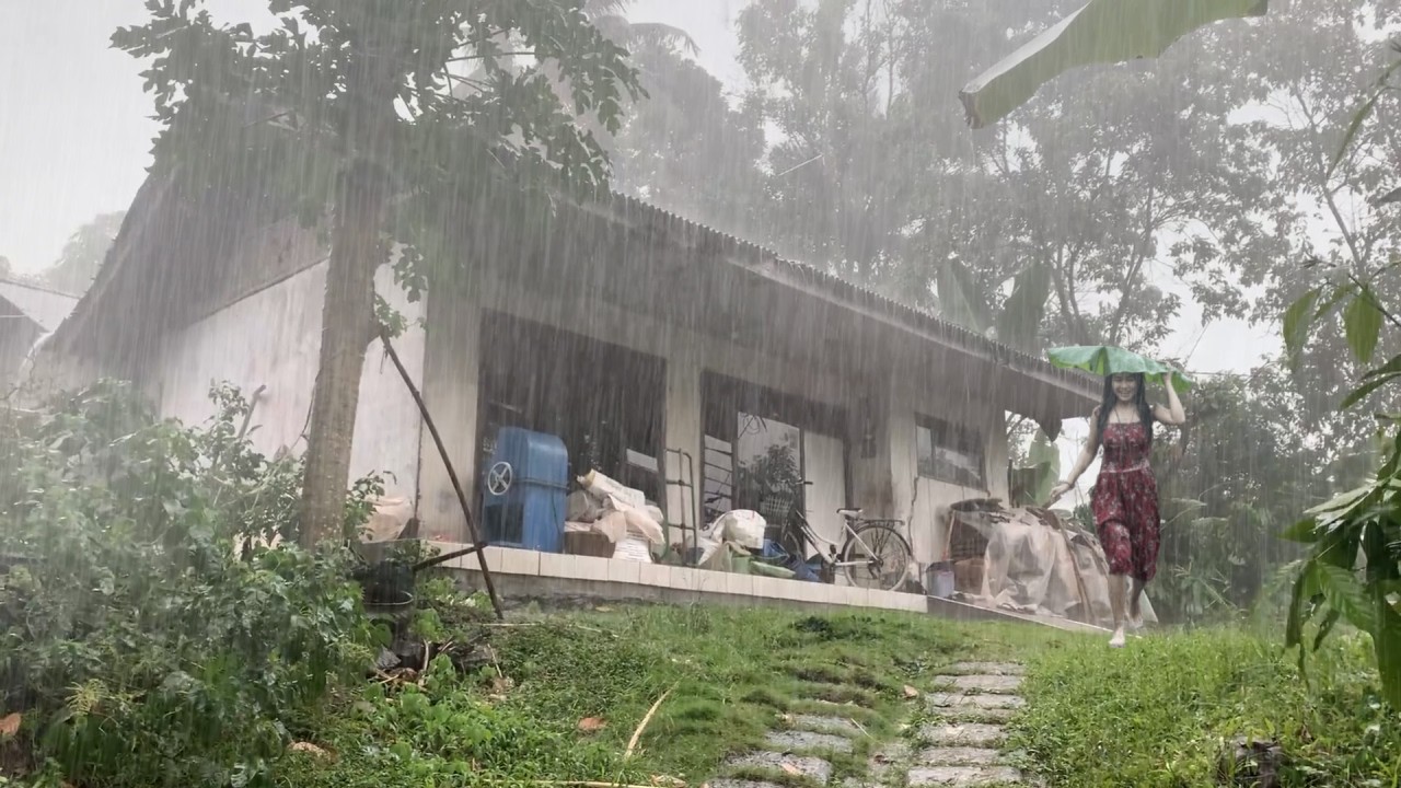 ЛУЧШИЙ ДОЖДЬ ДЛЯ ОТДЫХА ⛈️ 99,9% СИЛЬНЫЙ ДОЖДЬ И ГРОЗА В ХОЛМОЙ ДЕРЕВНЕ | АСМР