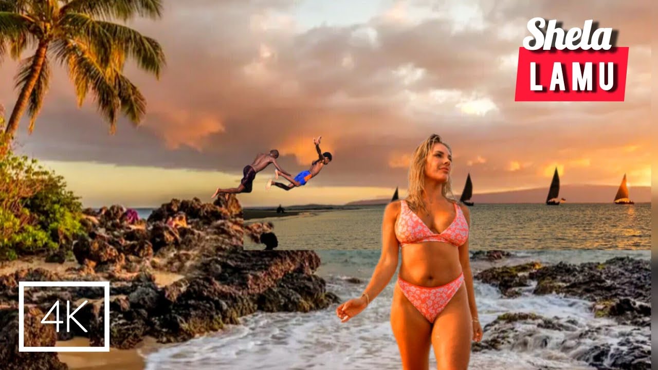 SHELA Beach, LAMU _ A Slice of Paradise, Sunset Walk _ KENYA in ULTRA HD
