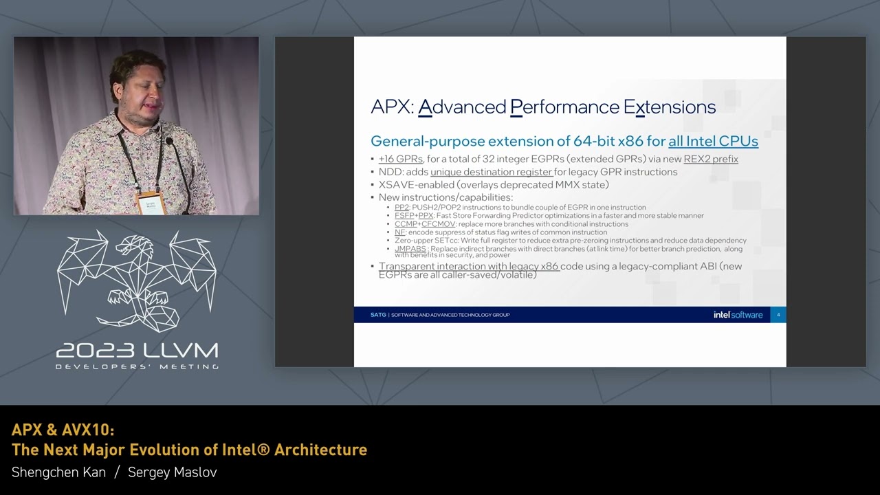 LLVM Dev Mtg 2023 — APX и AVX10: следующий важный этап эволюции архитектуры Intel®