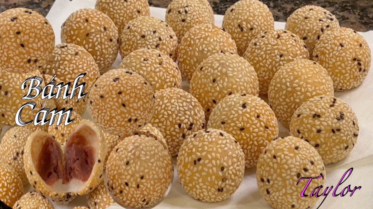 Bánh Ram - Cách Làm Bánh Cam, Bánh Rán Giòn Dẻo Thơm Ngon 0 Bị Nổ  -  Fried Sesame Balls W/Red Bean