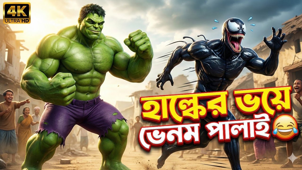 হাল্ক ও ভেনম এর ফানি একশন 🤣|Hulk vs Venom Comedy Bangla Story 