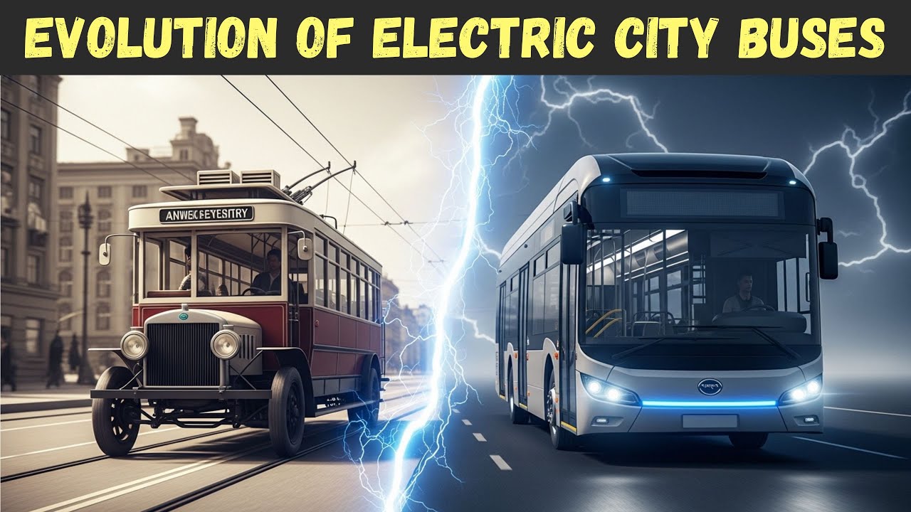 Эволюция электрических городских автобусов ⚡🚌 От первых троллейбусов до футуристических электробусов