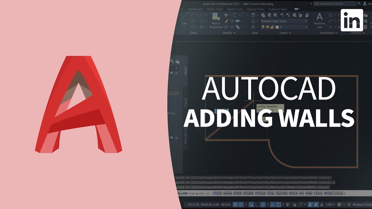 AutoCAD Tutorial - ADD WALLS inside your projects