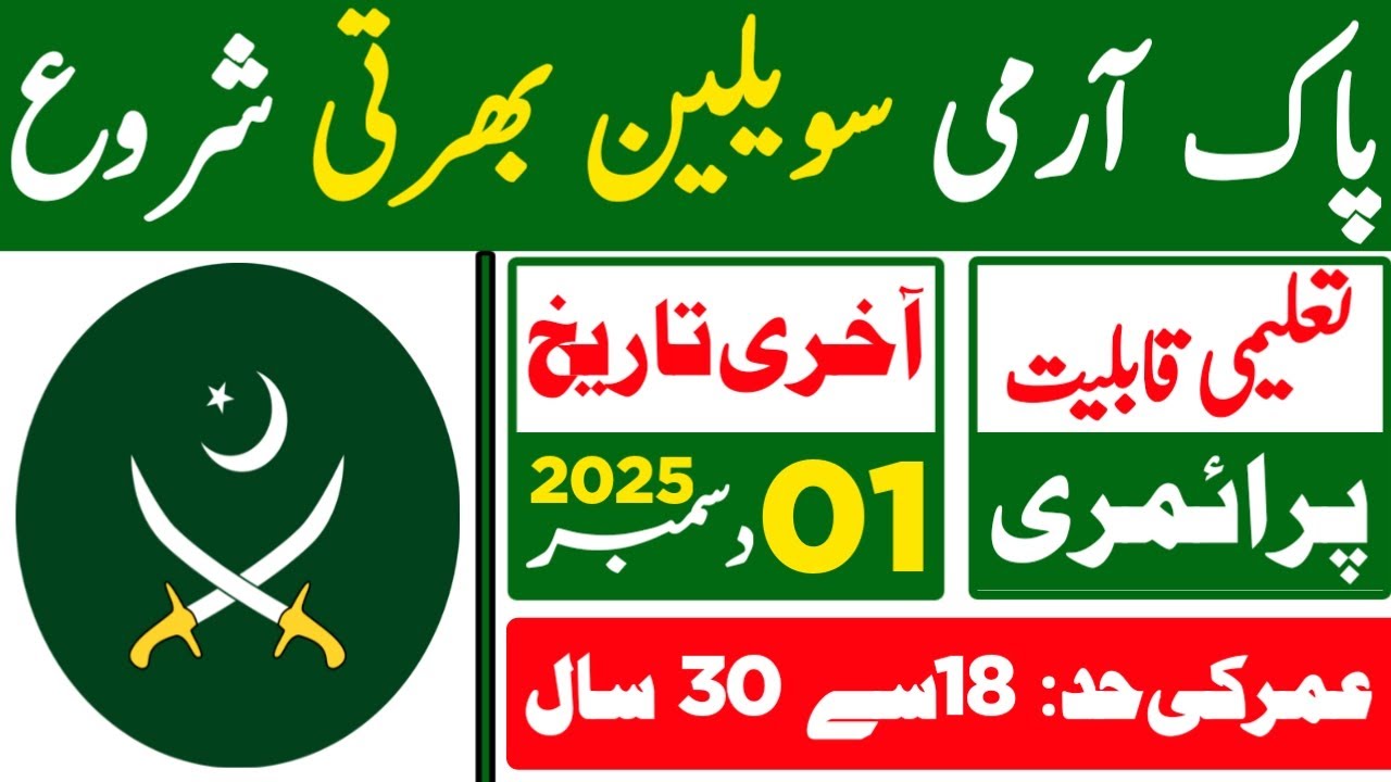 Pak Army Civilian Jobs 2025 | Pak Army Jobs 2025 | Pakistan Army Civilian Jobs | Apply Now