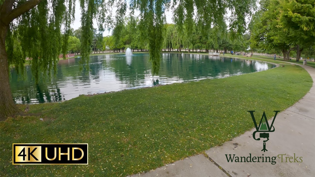 A Park Walk on a Cloudy Day - 4K - Nature - Ambient Sounds