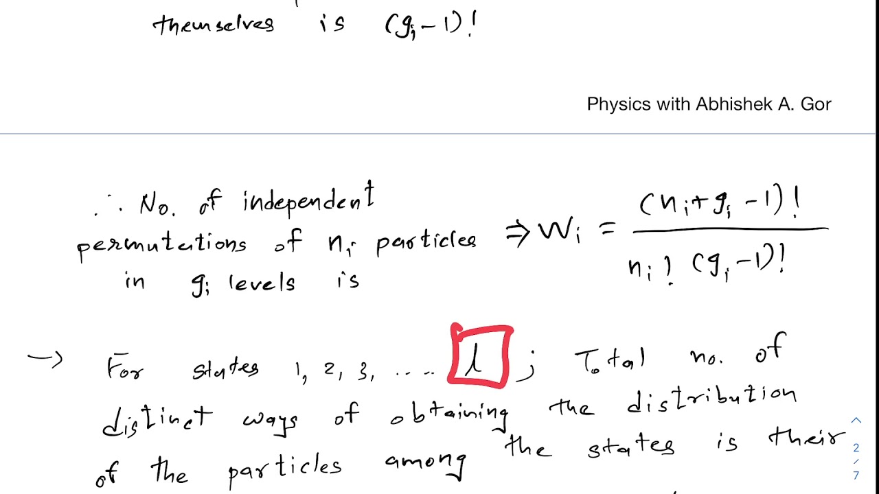 Bose Einstein Distribution