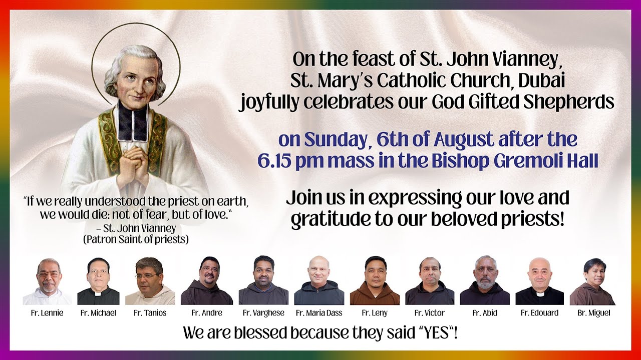St. Mary's Catholic Church, Dubai | Tribute to our Priests | Feast of St. John Mary Vianney 2023