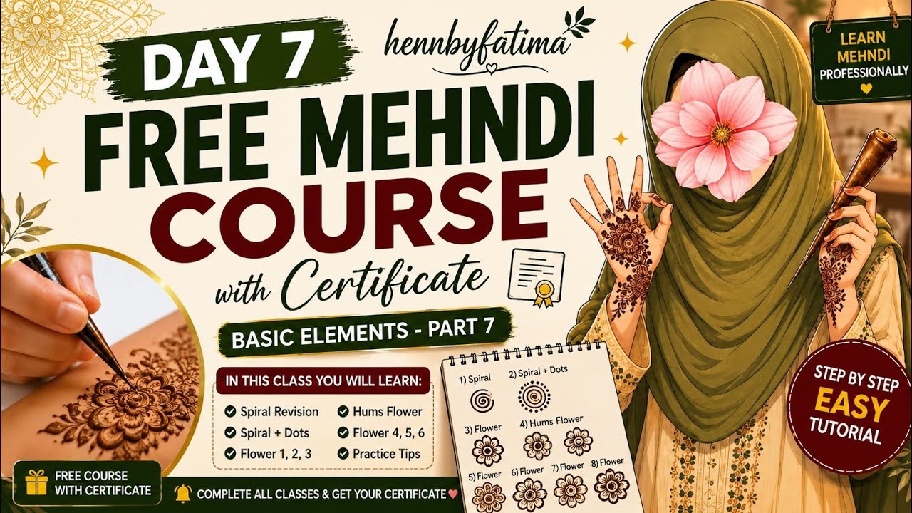  Easy tips Hibiscus flower mehndi basics day 7 🌺✨😊💫.....