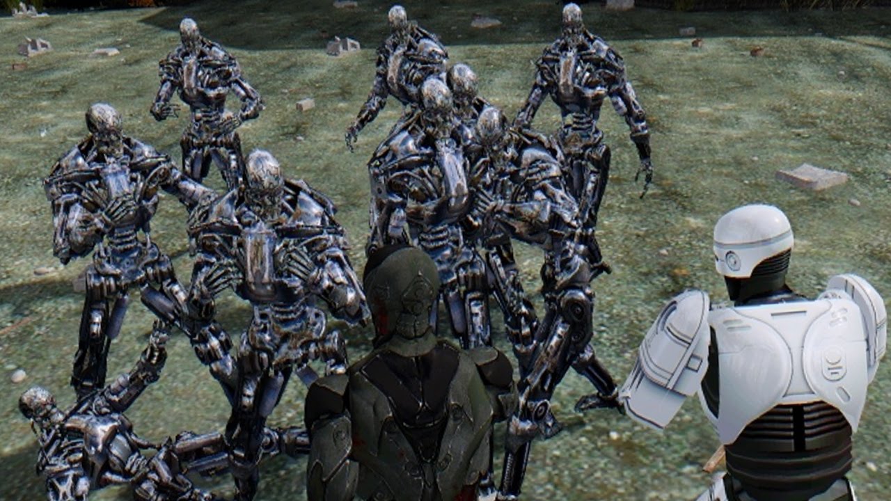Old & New Robocop vs Terminator Army - Awesome Team Battle