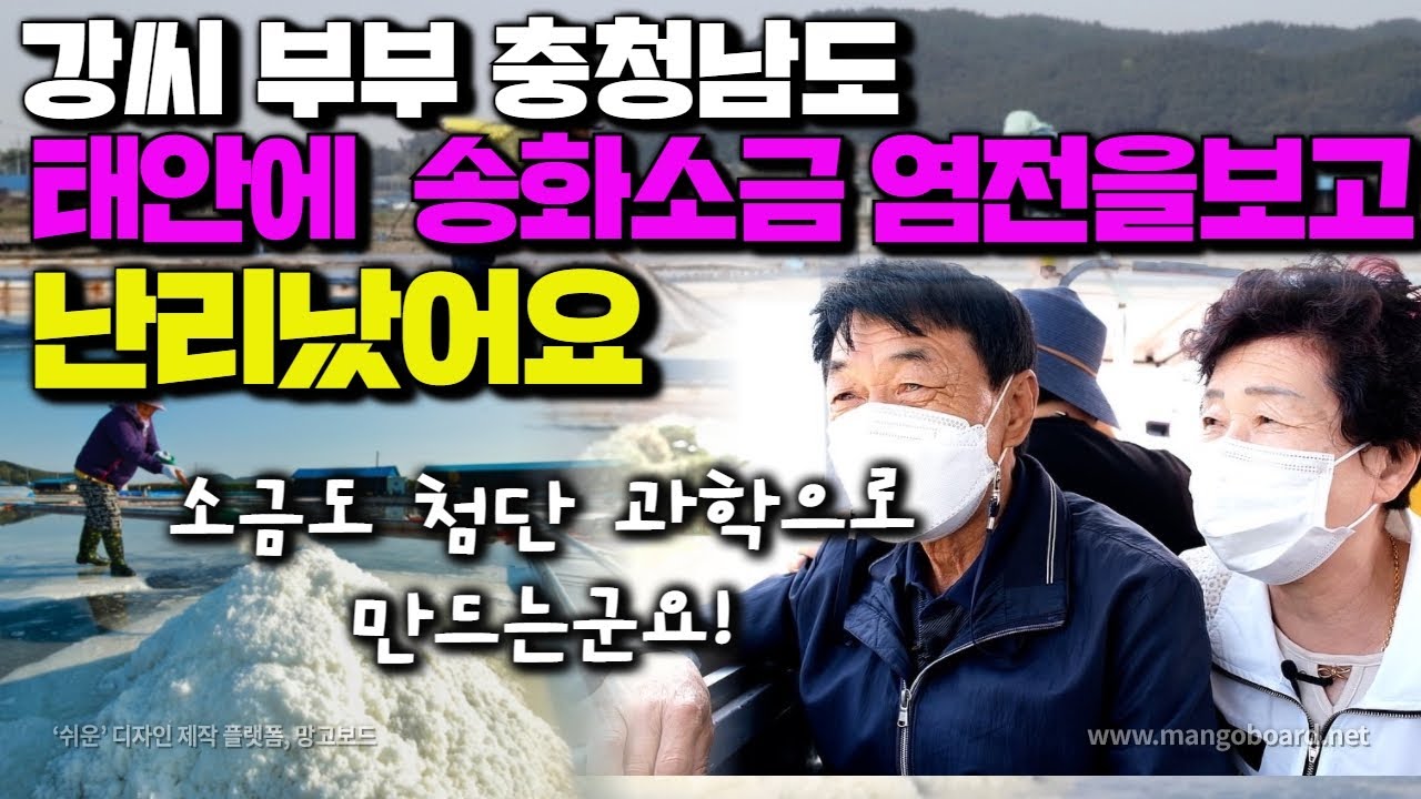 [브이로그] 강씨부부 충청남도 태안에 송화소금 염전을 보고 난리났어요! 소금도 최첨단 과학적으로 만드는 군요!