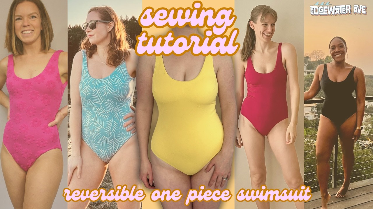 Sewing a Reversible One Piece Swimsuit (optional shelf bra!) | Poppy One Piece | Edgewater Avenue