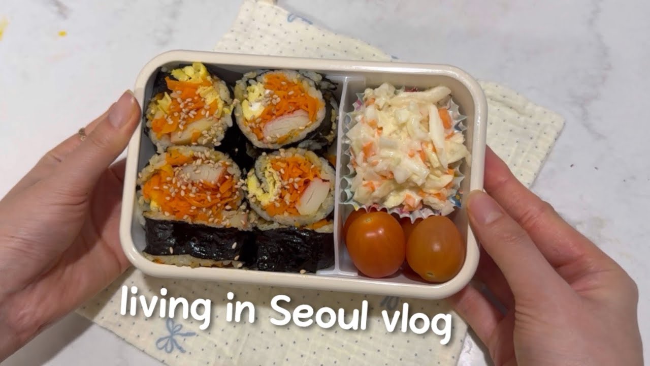 vlog. 출근을 합니다 도시락을 쌉니다 | 컬리깡, 양배추 오리고기 덮밥, 당근김밥 등