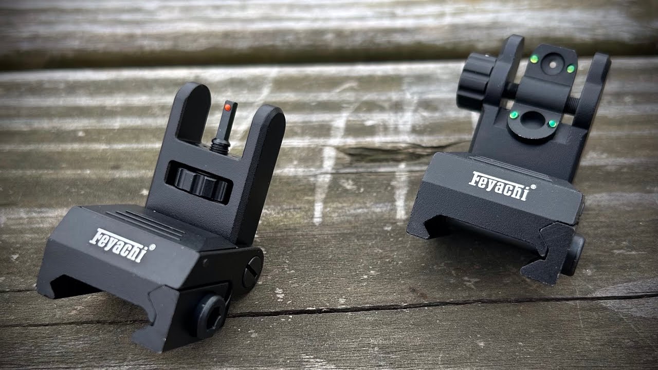 Feyachi S17A Iron Sight- Flip Up Fiber Optic Red Green Dots - Unboxing