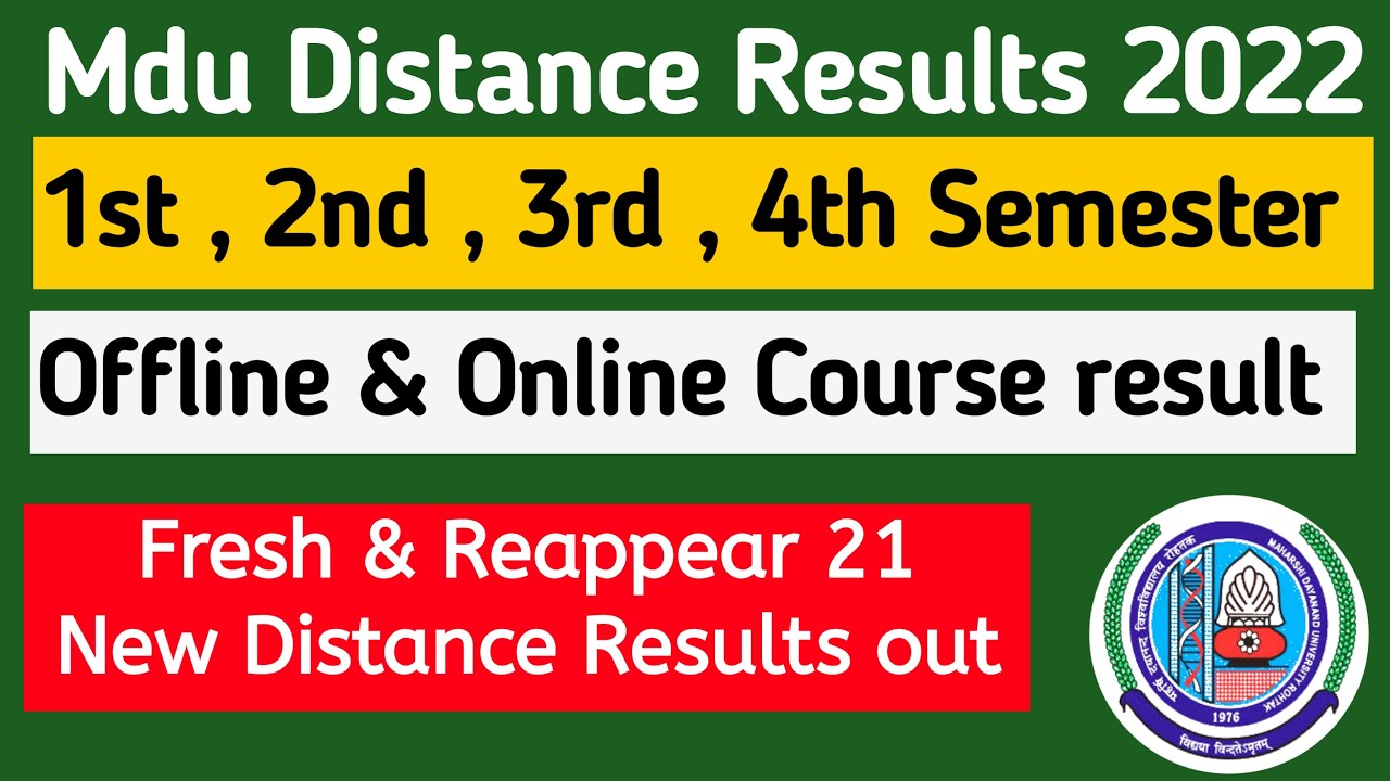 Mdu distance 4th semester Result out | mdu distance reappear result out | Mdu distance latest result