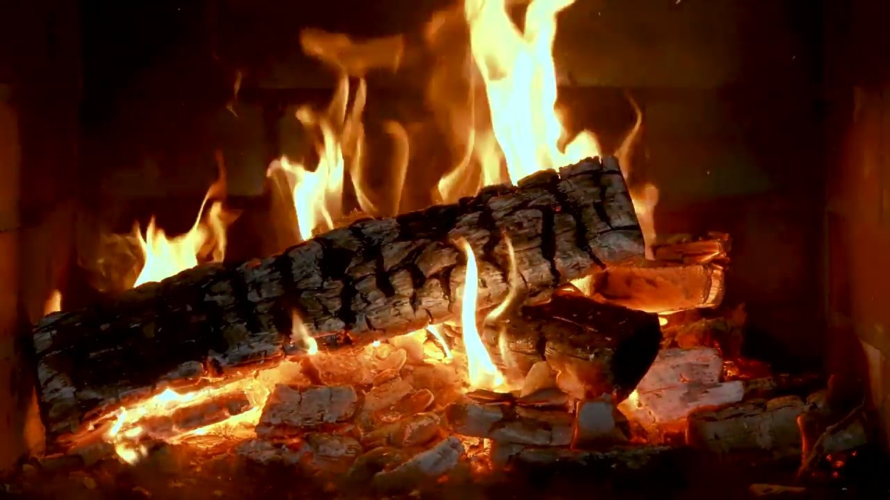 🔥 Уютный Камин 4К (12 ЧАСОВ). Звуки горящего камина. Расслабляющий камин с горящими дровами