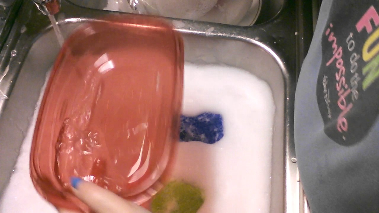 ASMR Washing dishes/ With sponge play at end. Soft whispering