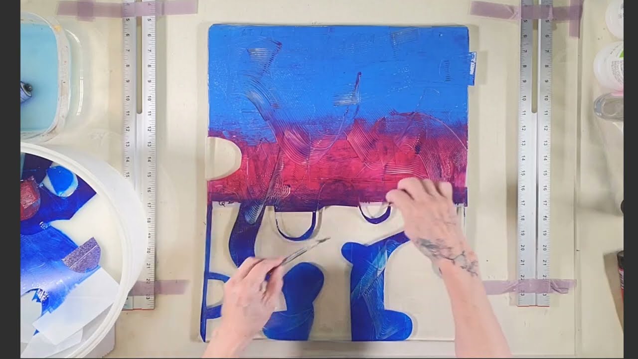 16 Some New Mylar Stencils, a Few New Layers, Failure on a Transfer to a Cradle Panel