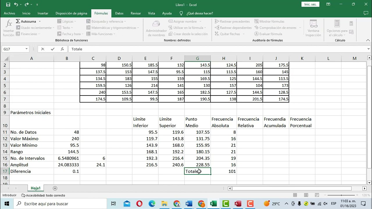 Crear tabla de Frecuencia Cuantitativa con datos que tienen decimales