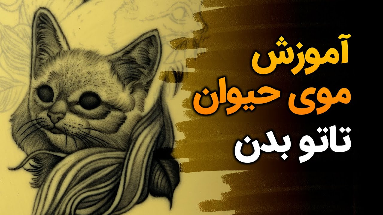آموزش تاتو گربه سبک موی حیوان - اموزش تتو و خالکوبی