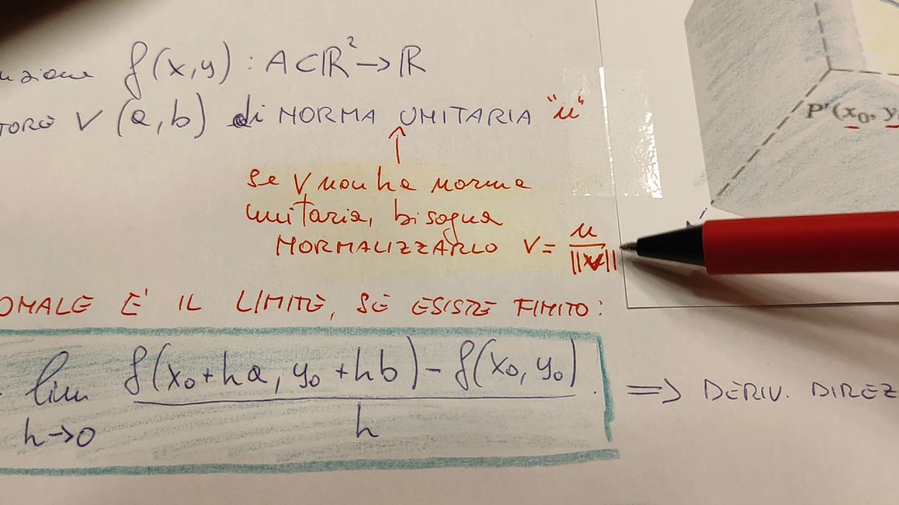 Derivata direzionale: teoria più esercizio