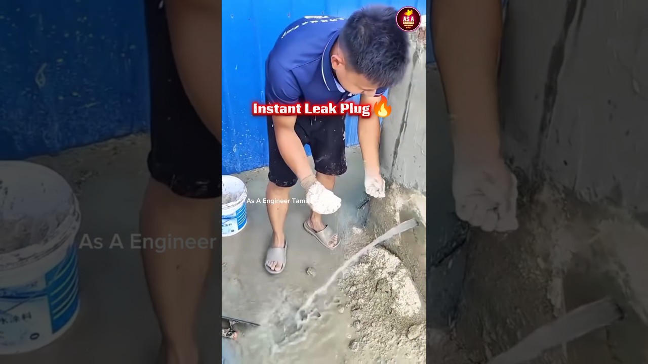 🛑Instant Leak Plug🔥🧭 For Emergency Leak Arrest🏡 As A Engineer Tamil🧭 #shorts #leak #plug #cement