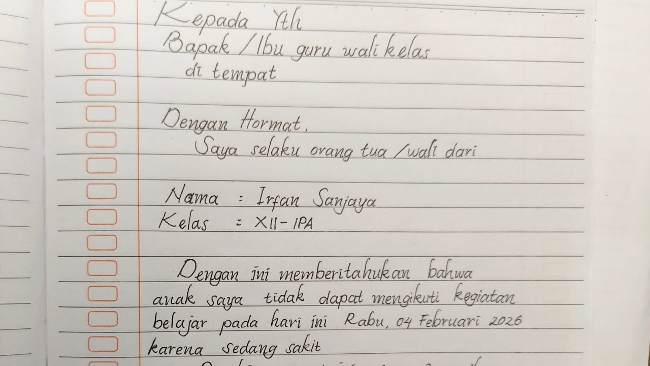 Menulis surat izin sekolah mudah | Tulisan Tangan |#menulis #tulisantangan #belajar 