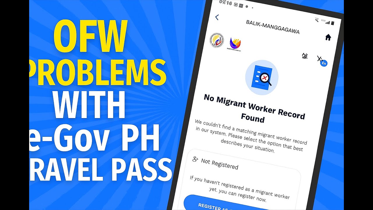 E -Travel for OFW ? No Migrant Workers Record Found for OFW ?  Egov.ph AP and DMW processes