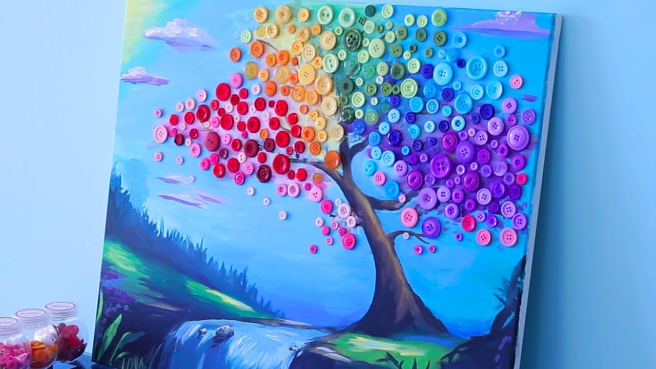Painting with Rainbow BUTTONS