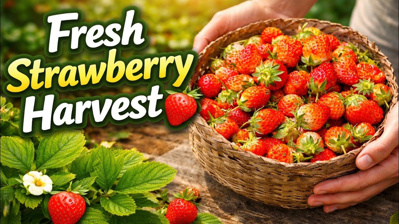Deep Red Strawberry Harvest at My Organic Farm 🍓🌞 | Daily Harvest