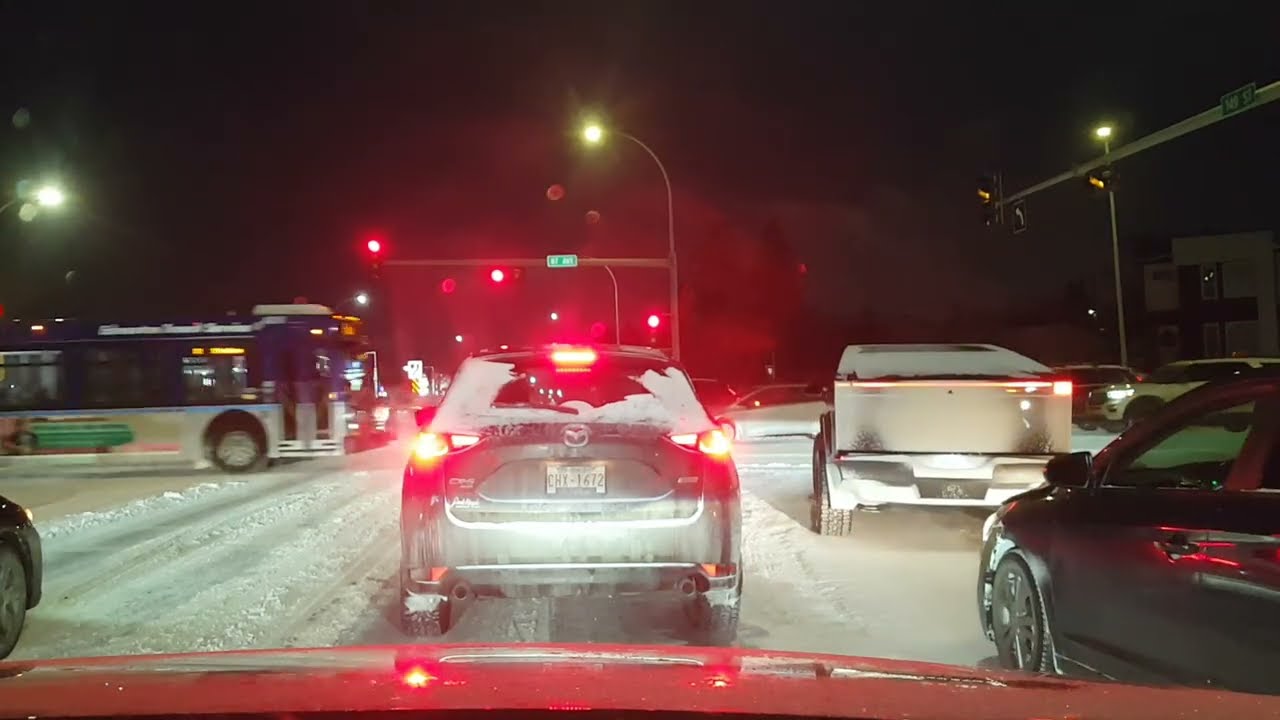 Winter driving in Edmonton Canada