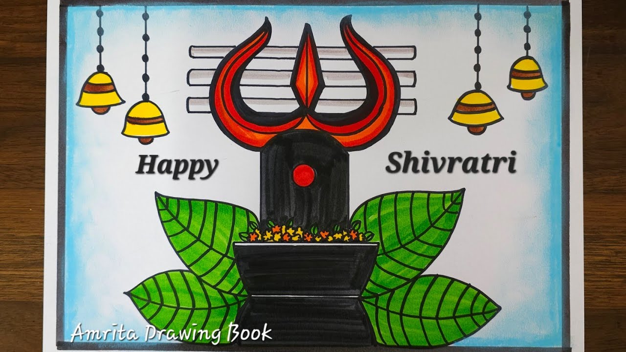 Maha Shivratri Drawing easy  | Shivratri Special Drawing | How to Draw Shivling Drawing easy steps
