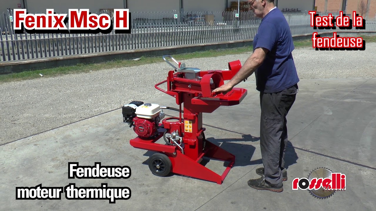 Fendeuse de bûches avec moteur thermique Honda - Fenix Msc H - Rosselli Snc