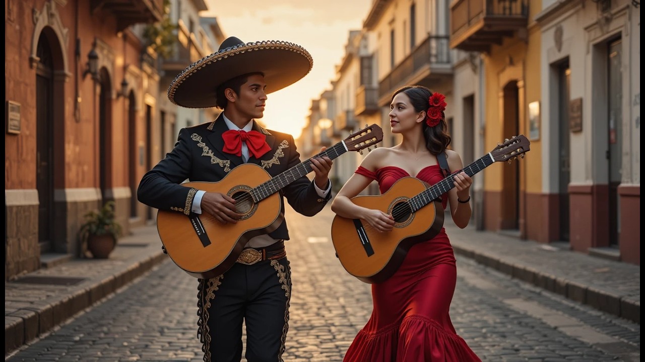 Música Mariachi Tradicional con Guitarras Acústicas – Paseo Musical por una Ciudad Colonial Mexicana
