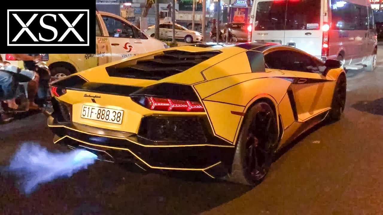 Lamborghini Aventador Tron Legacy Nẹt Pô Phun Lửa, Tăng Tốc Dữ Dội Trên Phố Đông | XSX